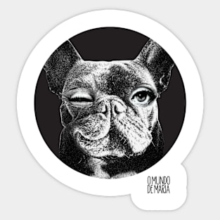 French bulldog eye Fornasetti Sticker